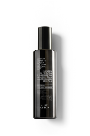 Founder's Essence 56 Ellagic & P.A.D. Light Reflecting Fluid bottle by Allies of Skin on white with soft shadow
