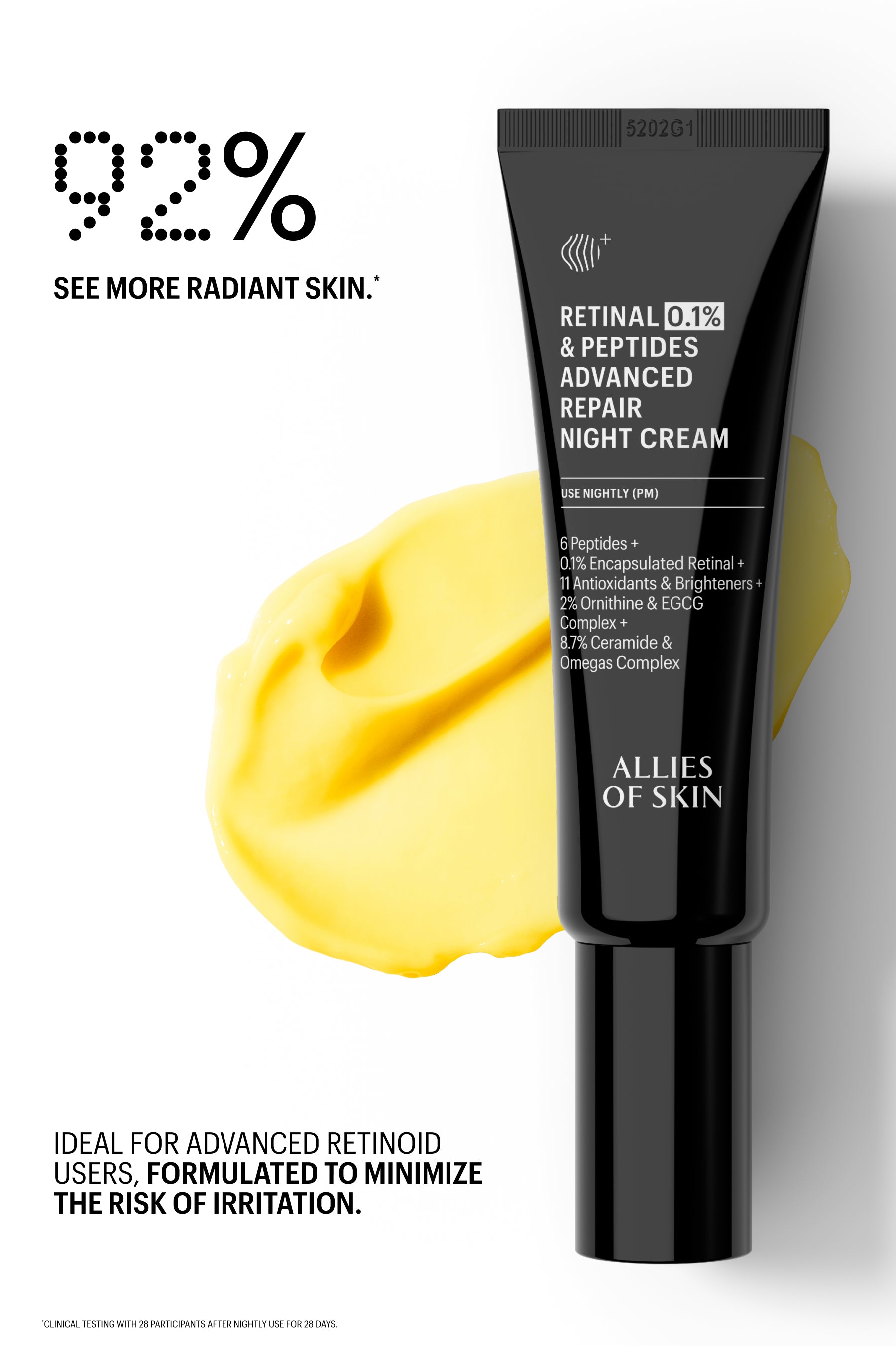 Retinal 0.1% & Peptides Advanced Repair Night Cream – ALLIES